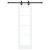 Porte coulissante avec quincaillerie blanche 61x198,5 cm en pin massif 