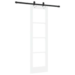 Porte coulissante avec quincaillerie blanche 61x198,5 cm en pin massif 
