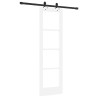 Porte coulissante avec quincaillerie blanche 61x198,5 cm en pin massif 