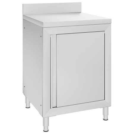 Table de travail commerciale avec armoire 60x60x96 cm Inox 
