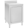 Table de travail commerciale avec armoire 60x60x96 cm Inox 