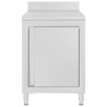 Table de travail commerciale avec armoire 60x60x96 cm Inox 