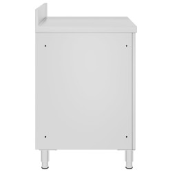 Table de travail commerciale avec armoire 60x60x96 cm Inox 