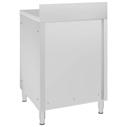 Table de travail commerciale avec armoire 60x60x96 cm Inox 