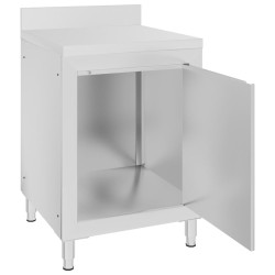 Table de travail commerciale avec armoire 60x60x96 cm Inox 