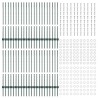 Poteaux de clôture argentés 44 pcs Vert 100 x 1 m 