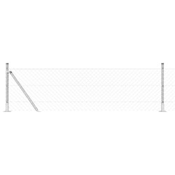 Jeu de Poteaux de Clôture Argent 25 x 0.6 m Acier galvanisé 
