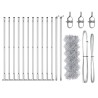 Jeu de Poteaux de Clôture Argent 25 x 0.6 m Acier galvanisé 