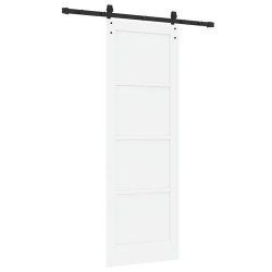 Porte Coulissante avec Quincaillerie Blanche 73,5 x 211 cm en Bois Massif Pin 