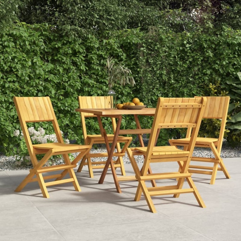 Chaises de jardin pliantes lot de 4 47x61x90cm bois massif teck 