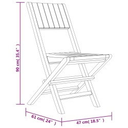 Chaises de jardin pliantes lot de 4 47x61x90cm bois massif teck 