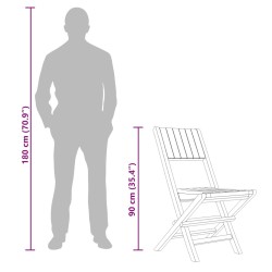 Chaises de jardin pliantes lot de 4 47x61x90cm bois massif teck 