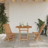 Ensemble bistro pliant 3 pièces en bois de teck massif 