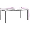 Table de jardin Beige 190x90x75 cm Verre trempé/résine tressée 