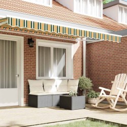 Store d’extérieur 4 m en vert et jaune 3.8x0.2 m 