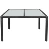 Table de jardin noir 150x90x75 cm résine tressée 