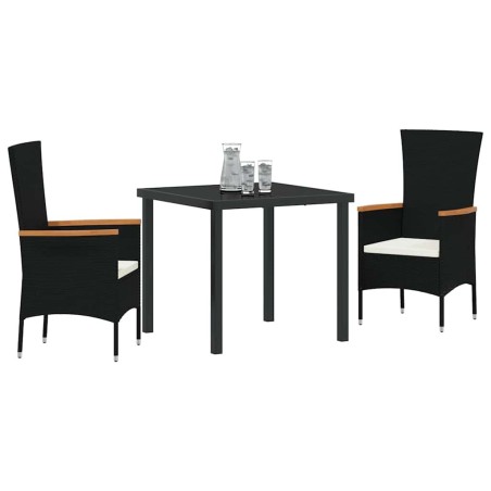 Ensemble de repas de jardin 3 pcs Noir 80 x 80 x 73 cm 
