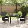Ensemble de repas de jardin 3 pcs Noir 80 x 80 x 73 cm 