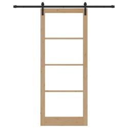 Porte coulissante avec set de matériel 'ORKDAL'Bois massif et verre 