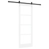 Porte coulissante avec matériel 'ORKDAL'Bois massif blanc et verre 