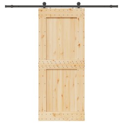 Porte coulissante et kit de quincaillerie 95x210 cm pin massif 