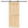 Porte coulissante et kit de quincaillerie 95x210 cm pin massif 