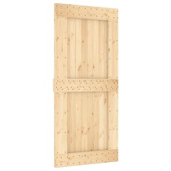 Porte coulissante et kit de quincaillerie 95x210 cm pin massif 