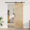 Porte coulissante avec matériel 83x232 cm Bois massif de pin 