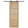 Porte coulissante avec matériel 83x232 cm Bois massif de pin 