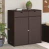 Armoire de rangement jardin marron 105x55x113 cm résine tressée 