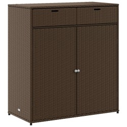 Armoire de rangement jardin marron 105x55x113 cm résine tressée 