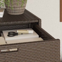 Armoire de rangement jardin marron 105x55x113 cm résine tressée 