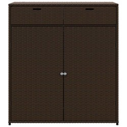 Armoire de rangement jardin marron 105x55x113 cm résine tressée 