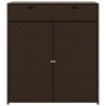 Armoire de rangement jardin marron 105x55x113 cm résine tressée 