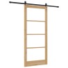 Ensemble de Porte Coulissante avec Matériel 93x211 cm Bois de Pin Massif 