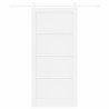 Porte coulissante avec ensemble de quincaillerie blanche 93x202 cm en bois massif de pin 