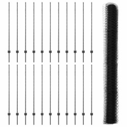 Poteaux de clôture 22 pcs U-Channel Gris 140 cm en acier 