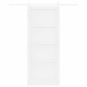Porte Coulissante avec Ensemble de Matériel Blanc 86x211 cm Bois Massif de Pin 