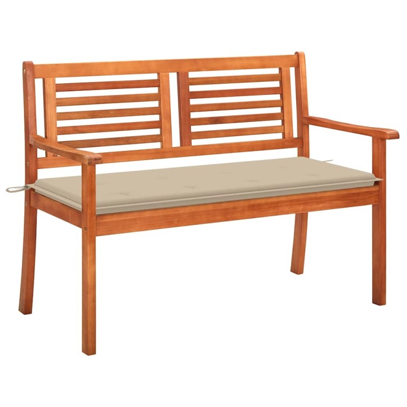Banc de jardin 2 places avec coussin 120 cm Bois d'eucalyptus Banc de jardin 2 places avec coussin 120 cm Bois d'eucalyptus