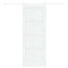 Porte Coulissante avec Kit Matériel Blanche 78x202 cm En Bois Massif en Pin 
