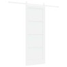 Porte Coulissante avec Kit Matériel Blanche 78x202 cm En Bois Massif en Pin 