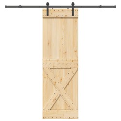 Porte coulissante et kit de quincaillerie 70x210 cm pin massif 