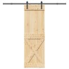 Porte coulissante et kit de quincaillerie 70x210 cm pin massif 