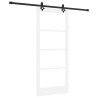 Porte coulissante avec quincaillerie blanche 86x198,5 cm en bois massif de pin 