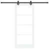 Porte coulissante avec quincaillerie blanche 86x198,5 cm en bois massif de pin 
