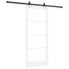 Porte coulissante avec quincaillerie blanche 86x198,5 cm en bois massif de pin 