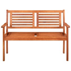 Banc de jardin 2 places avec coussin 120 cm Bois d'eucalyptus 