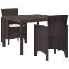 Ensemble de salle à manger de jardin 3 pcs Marron 