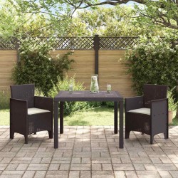 Ensemble de salle à manger de jardin 3 pcs Marron 