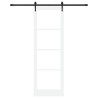 Porte coulissante avec kit de matériel blanche 78x232 cm en bois de pin 